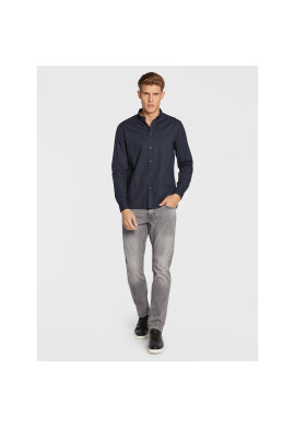 Solid Риза 21103247 Тъмносин Slim Fit - Pepit.bg