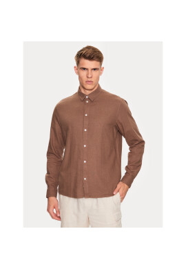 Solid Риза 21107646 Кафяв Regular Fit - Pepit.bg