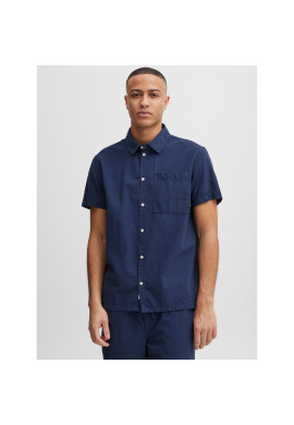 Solid Риза 21107684 Син Regular Fit - Pepit.bg