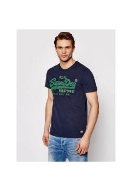 Superdry Тишърт Vl Chenille Tee M1011005A Тъмносин Regular Fit - Pepit.bg