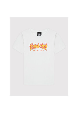 Thrasher Тишърт Flame Logo Бял Regular Fit - Pepit.bg