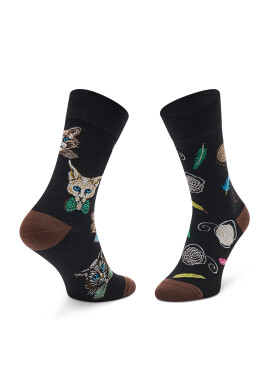 Todo Socks Дълги чорапи unisex Cat In A Bow Tie Черен - Pepit.bg