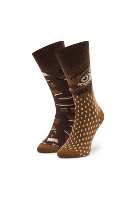 Todo Socks Дълги чорапи unisex Smart Owl Кафяв - Pepit.bg