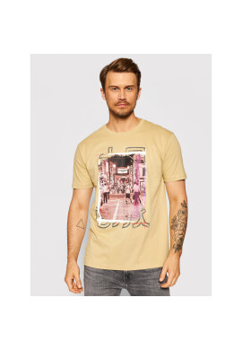 Togoshi Тишърт Station 2 Бежов Regular Fit - Pepit.bg