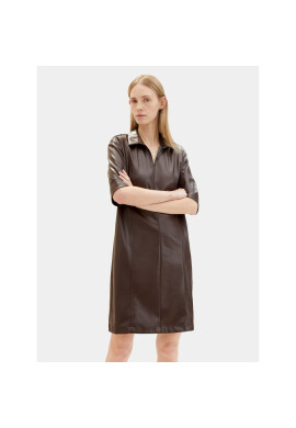 Tom Tailor Кожена рокля 1039176 Кафяв Regular Fit - Pepit.bg