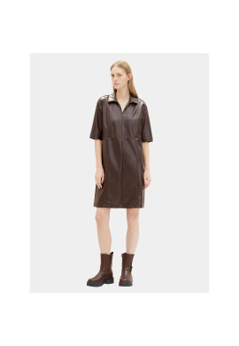 Tom Tailor Кожена рокля 1039176 Кафяв Regular Fit - Pepit.bg