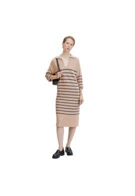 Tom Tailor Плетена рокля 1032613 Бежов Regular Fit - Pepit.bg