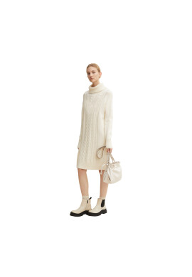 Tom Tailor Плетена рокля 1034064 Бял Regular Fit - Pepit.bg