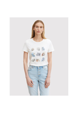 Tom Tailor Тишърт 1030418 Бял Regular Fit - Pepit.bg