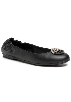 Tommy Hilfiger Балеринки Th Basic Leather Ballerina FW0FW05727 Черен - Pepit.bg