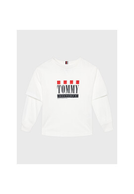 Tommy Hilfiger Блуза Double Layer KB0KB07793 D Бял Regular Fit - Pepit.bg