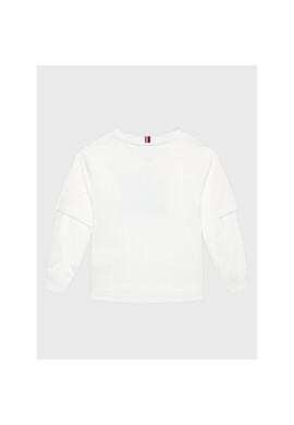 Tommy Hilfiger Блуза Double Layer KB0KB07793 D Бял Regular Fit - Pepit.bg