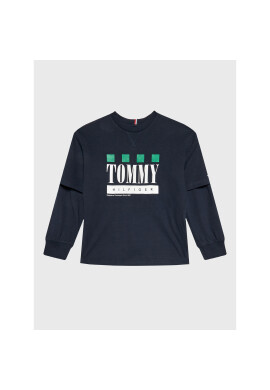Tommy Hilfiger Блуза Double Layer KB0KB07793 D Тъмносин Regular Fit - Pepit.bg