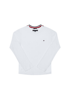 Tommy Hilfiger Блуза Solid Rib Tee KB0KB06212 D Бял Regular Fit - Pepit.bg