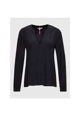Tommy Hilfiger Блуза Solid WW0WW32377 Тъмносин Regular Fit - Pepit.bg