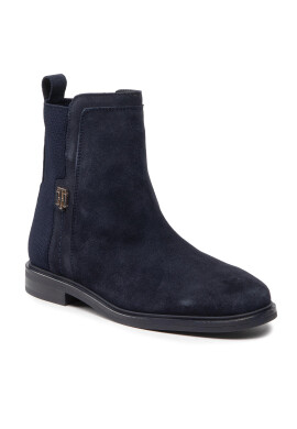Tommy Hilfiger Боти Essentials Flat Boot FW0FW06740 Тъмносин - Pepit.bg
