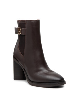 Tommy Hilfiger Боти Monogram Hardware Heel Boot FW0FW06006 Кафяв - Pepit.bg