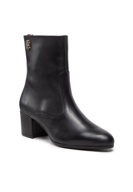 Tommy Hilfiger Боти Th Hardware Bootie Leather FW0FW06760 Черен - Pepit.bg