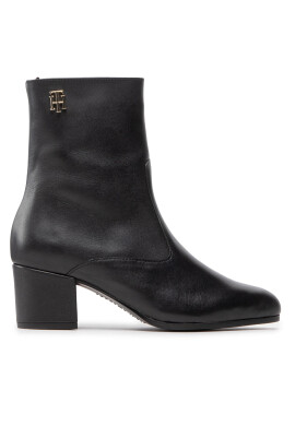 Tommy Hilfiger Боти Th Hardware Bootie Leather FW0FW06760 Черен - Pepit.bg