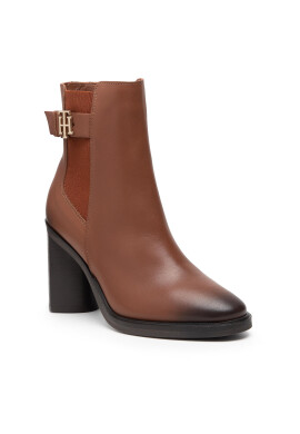 Tommy Hilfiger Боти Th Monogram Hardware Heel Boot FW0FW06006 Кафяв - Pepit.bg