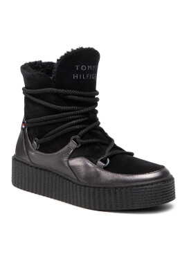 Tommy Hilfiger Боти Th Warm Lined Up Boot FW0FW06053 Черен - Pepit.bg