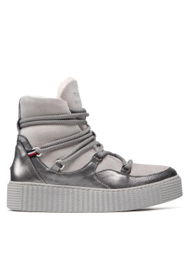 Tommy Hilfiger Боти Th Warm Lined Up Boot FW0FW06053 Сив - Pepit.bg
