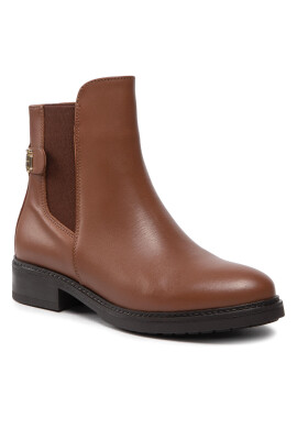Tommy Hilfiger Боти тип челси Leather Flat Boot FW0FW06749 Кафяв - Pepit.bg