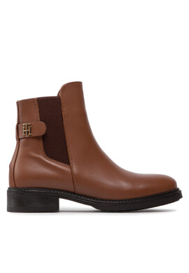 Tommy Hilfiger Боти тип челси Leather Flat Boot FW0FW06749 Кафяв - Pepit.bg