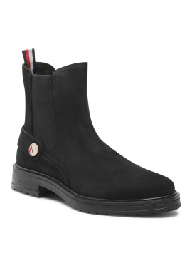 Tommy Hilfiger Боти тип челси Th Coin Flat Boot FW0FW06742 Черен - Pepit.bg