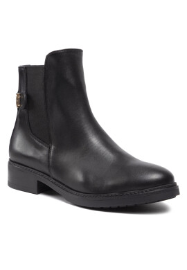 Tommy Hilfiger Боти тип челси Th Leather Flat Boot FW0FW06749 Черен - Pepit.bg