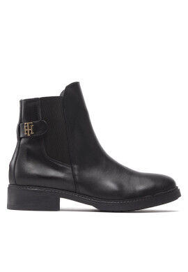 Tommy Hilfiger Боти тип челси Th Leather Flat Boot FW0FW06749 Черен - Pepit.bg