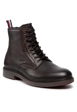 Tommy Hilfiger Ботуши Elevated Rounded Lth Mid Boot FM0FM03788 Кафяв - Pepit.bg