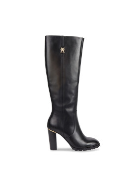 Tommy Hilfiger Ботуши Feminine Th Hardware Longboot FW0FW07541 Черен - Pepit.bg
