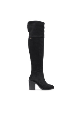 Tommy Hilfiger Ботуши Th Flag Stud Overknee Boot FW0FW05970 Черен - Pepit.bg
