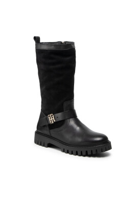 Tommy Hilfiger Ботуши Th Hardware Material Mix Boot FW0FW06013 Черен - Pepit.bg