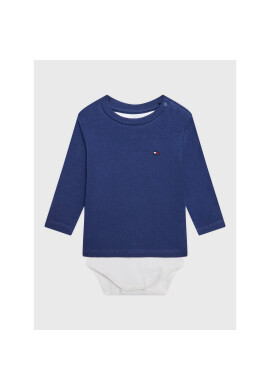Tommy Hilfiger Детско боди Baby Solid KN0KN01408 Син Regular Fit - Pepit.bg
