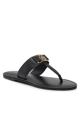 Tommy Hilfiger Джапанки Th Hardware Leather Flat Mule FW0FW06544 Черен - Pepit.bg
