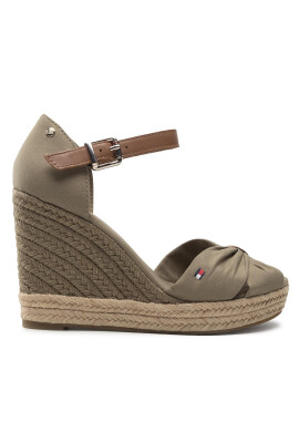 Tommy Hilfiger Еспадрили Basic Open Toe High Wedge FW0FW04784 Зелен - Pepit.bg