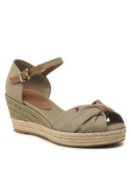 Tommy Hilfiger Еспадрили Basic Open Toe Mid Wedge FW0FW04785 Зелен - Pepit.bg