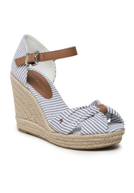Tommy Hilfiger Еспадрили Basic Seersucker High Wedge FW0FW07160 Син - Pepit.bg