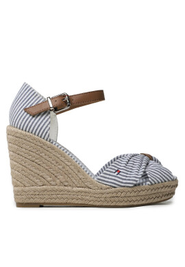 Tommy Hilfiger Еспадрили Basic Seersucker High Wedge FW0FW07160 Син - Pepit.bg