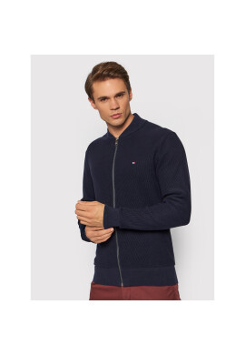 Tommy Hilfiger Кардиган Basic Structure Baseball Neck MW0MW21022 Тъмносин Regular Fit - Pepit.bg