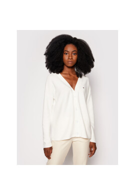 Tommy Hilfiger Кардиган Texture WW0WW31989 Бял Oversize - Pepit.bg