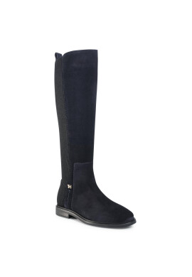 Tommy Hilfiger Офицерки Essential Flat Long Boot FW0FW05194 Тъмносин - Pepit.bg