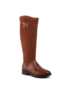 Tommy Hilfiger Офицерки Essential Suede Longboot FW0FW04322 Кафяв - Pepit.bg
