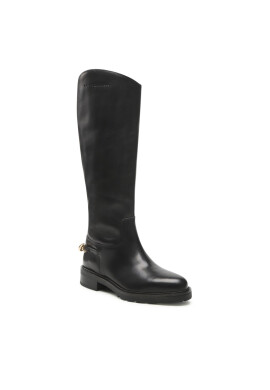 Tommy Hilfiger Офицерки Twist Flat Longboot FW0FW07057 Черен - Pepit.bg