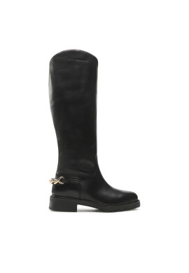 Tommy Hilfiger Офицерки Twist Flat Longboot FW0FW07057 Черен - Pepit.bg