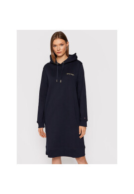 Tommy Hilfiger Плетена рокля Script WW0WW30978 Тъмносин Regular Fit - Pepit.bg