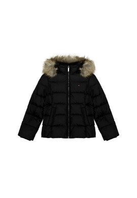 Tommy Hilfiger Пухено яке Essential Basic KG0KG04682 D Черен Regular Fit - Pepit.bg