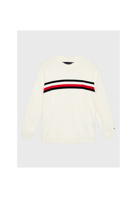 Tommy Hilfiger Пуловер Essential Global Stripe KB0KB07826 D Бял Regular Fit - Pepit.bg
